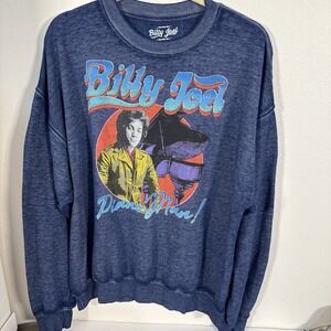 Billy Joel Piano Man Sweatshirt Unisex Large Distressed T1